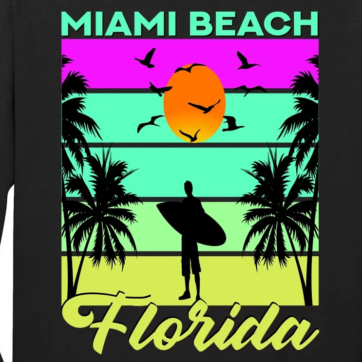 Miami Beach Florida Surfing Tall Long Sleeve T-Shirt