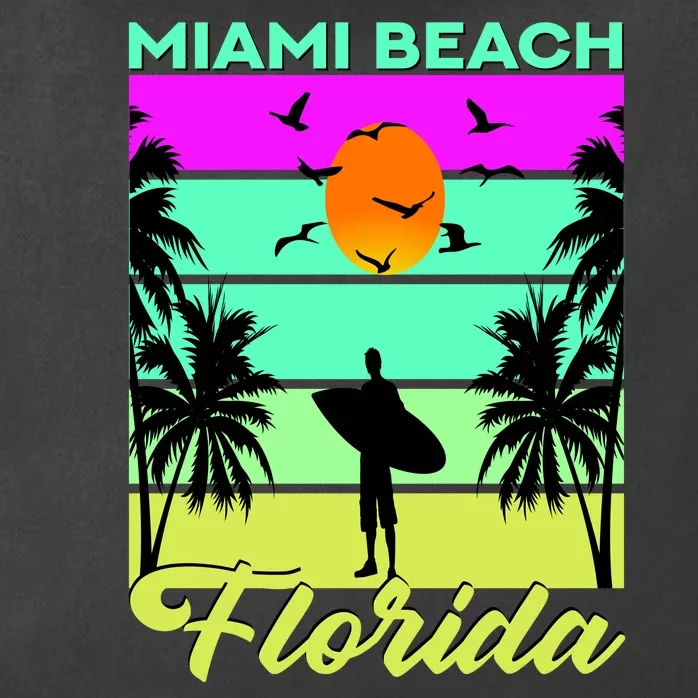 Miami Beach Florida Surfing Zip Tote Bag