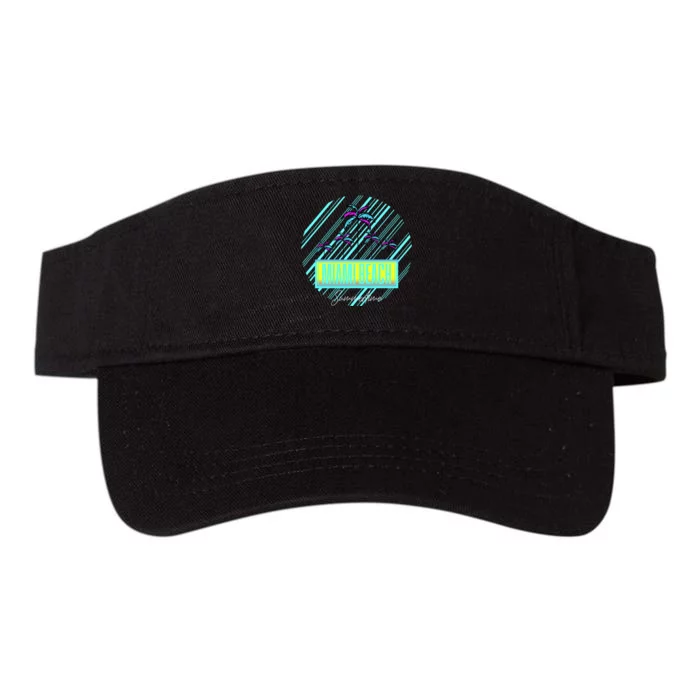 Miami Beach Palm Trees Retro Valucap Bio-Washed Visor