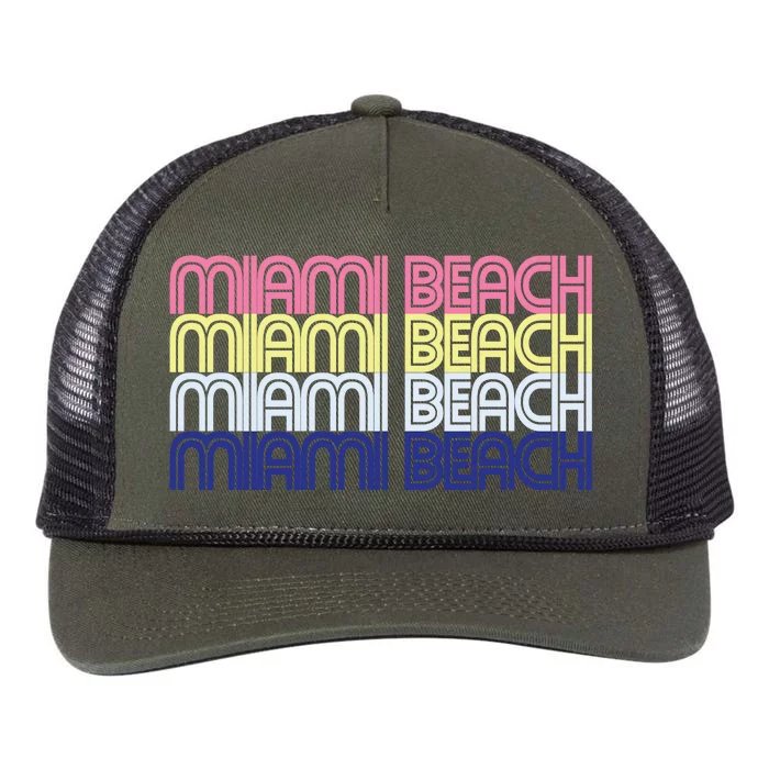 Miami Beach Repeat Retro Rope Trucker Hat Cap