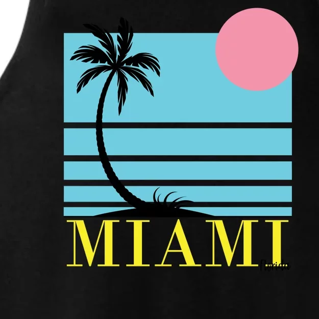 Miami Beach Sunset Ladies Tri-Blend Wicking Tank