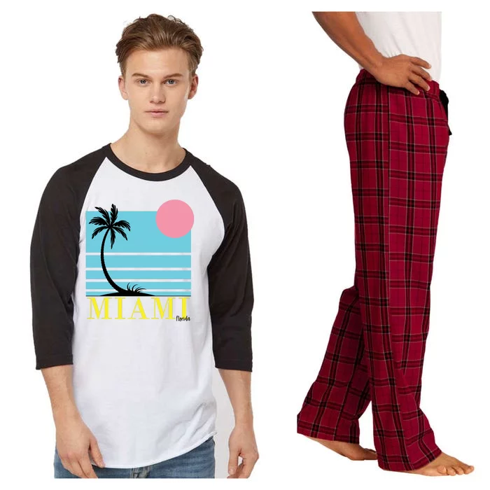 Miami Beach Sunset Raglan Sleeve Pajama Set