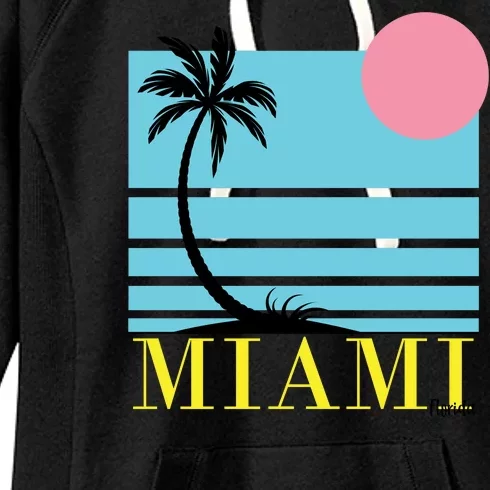 Miami Beach Sunset Women's Fleece Hoodie