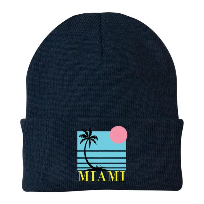 Miami Beach Sunset Knit Cap Winter Beanie