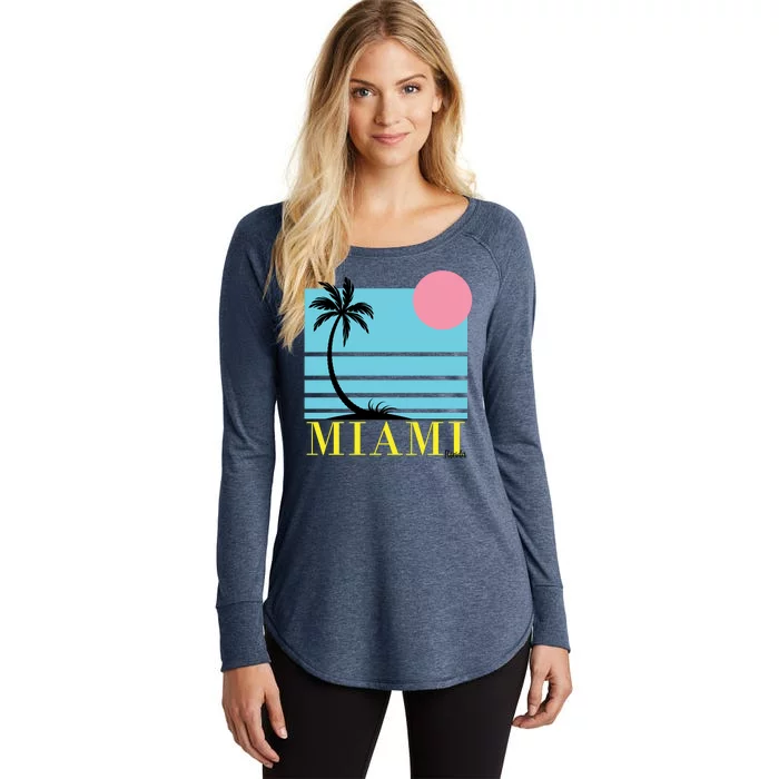 Miami Beach Sunset Women's Perfect Tri Tunic Long Sleeve Shirt