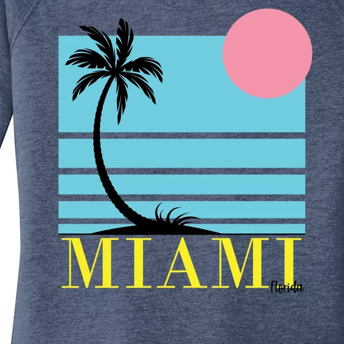 Miami Beach Sunset Women's Perfect Tri Tunic Long Sleeve Shirt