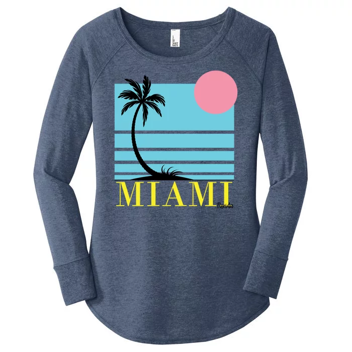 Miami Beach Sunset Women's Perfect Tri Tunic Long Sleeve Shirt