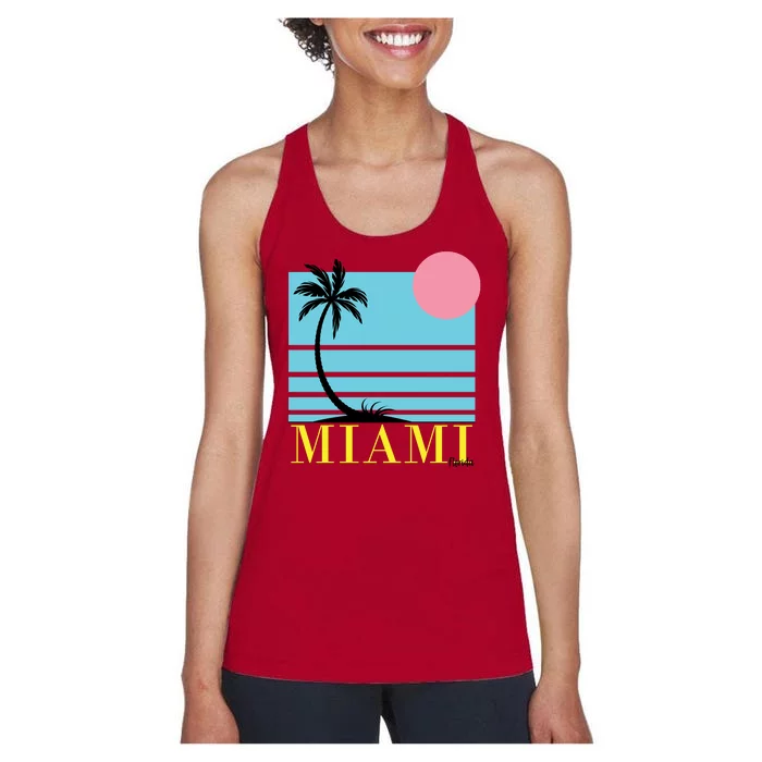 Miami Beach Sunset Women's Racerback Tank