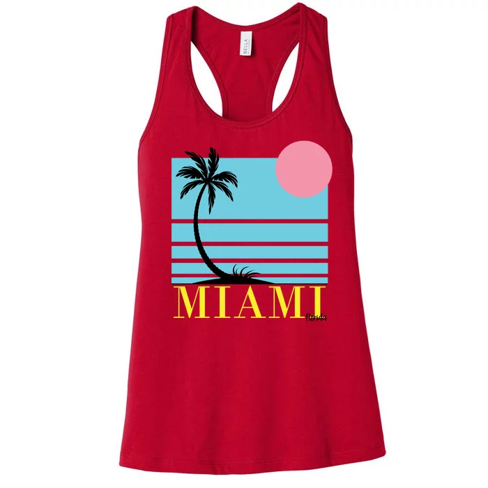 Miami Beach Sunset Women's Racerback Tank