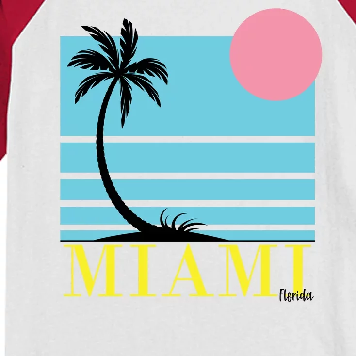 Miami Beach Sunset Kids Colorblock Raglan Jersey