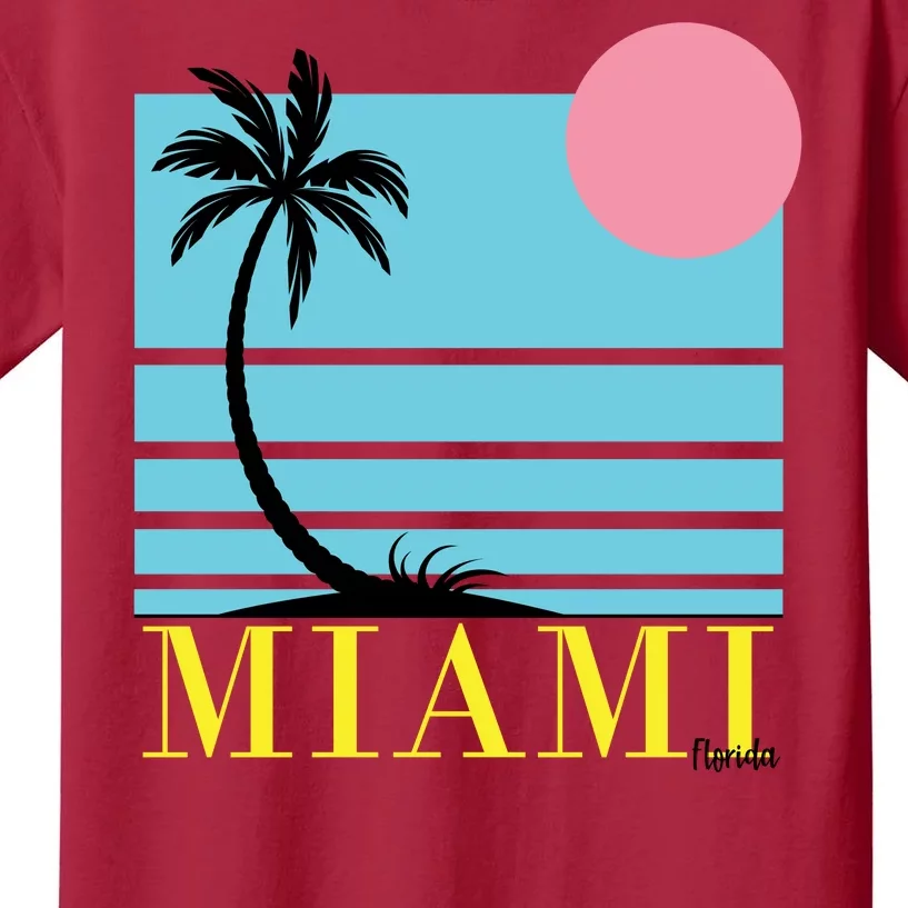 Miami Beach Sunset Kids T-Shirt