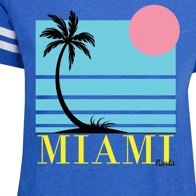 Miami Beach Sunset Enza Ladies Jersey Football T-Shirt