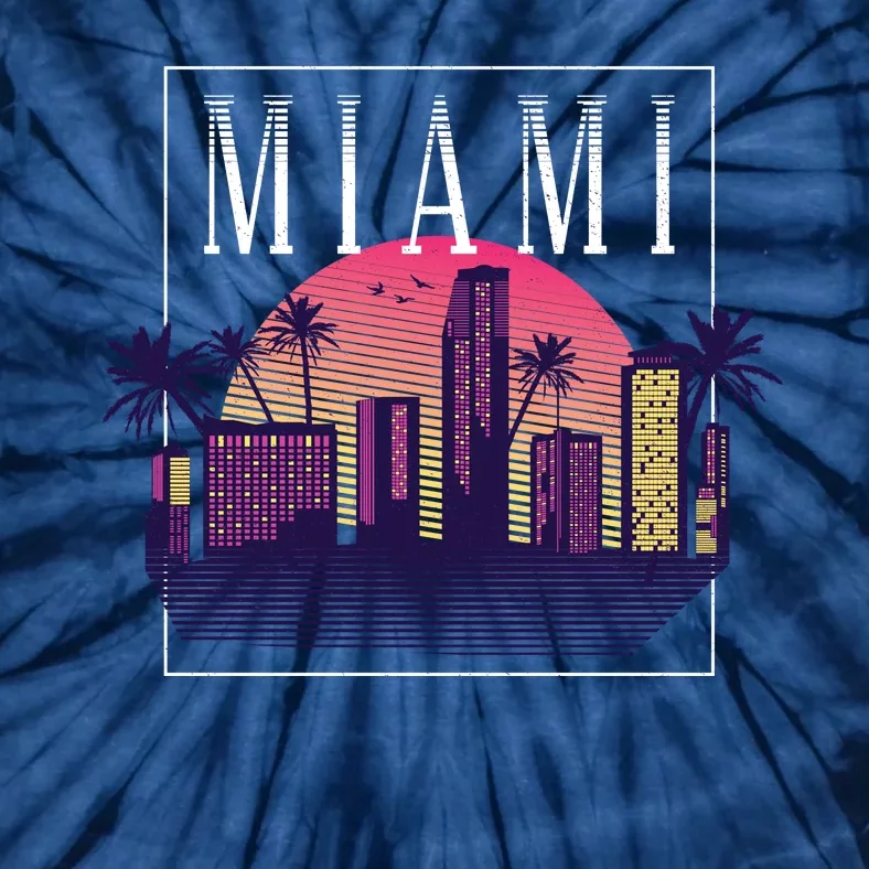 Miami Florida Retro Skyline Tie-Dye T-Shirt