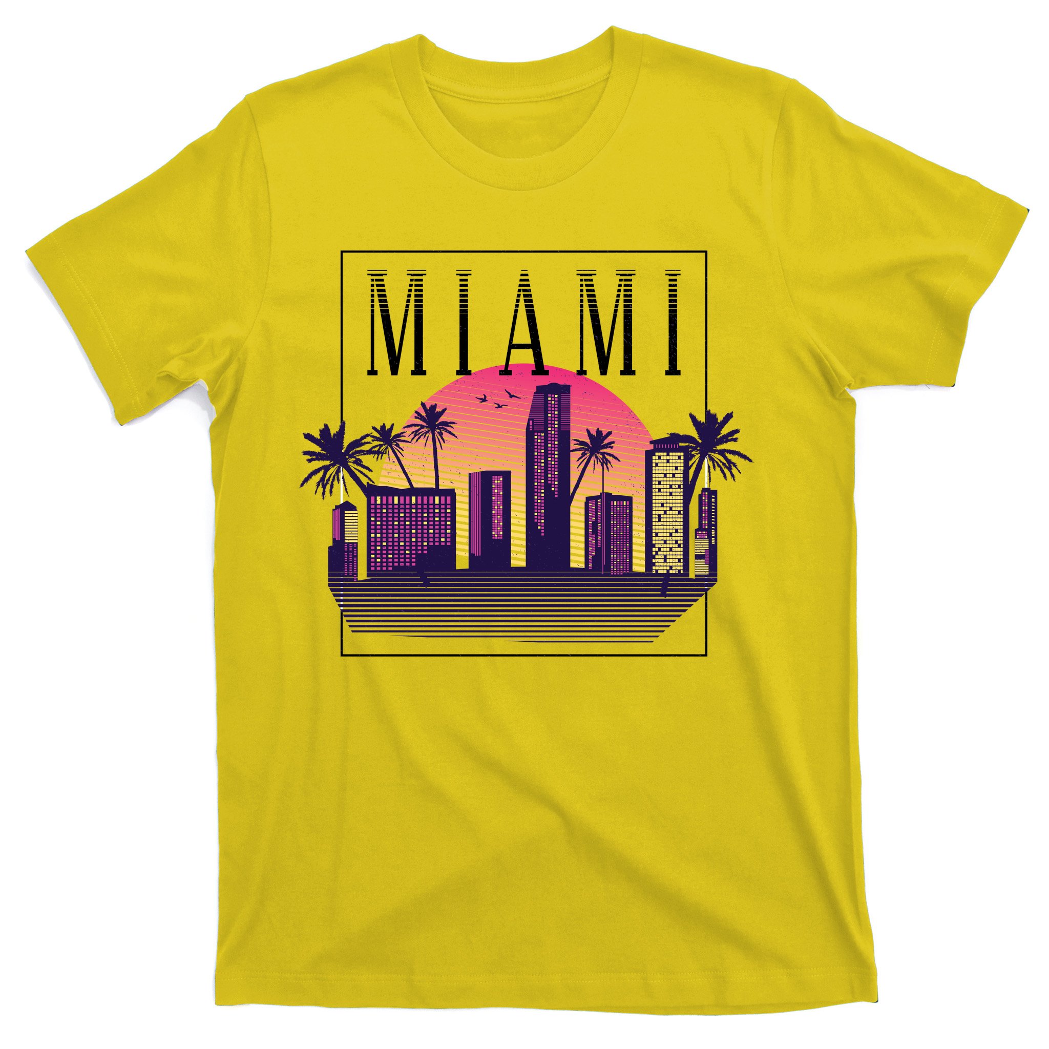 Adult Unisex Skyline Miami T Shirt Miami Florida T-Shirt