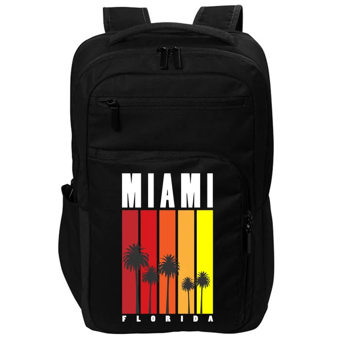 Miami Florida Vintage Stripes Impact Tech Backpack