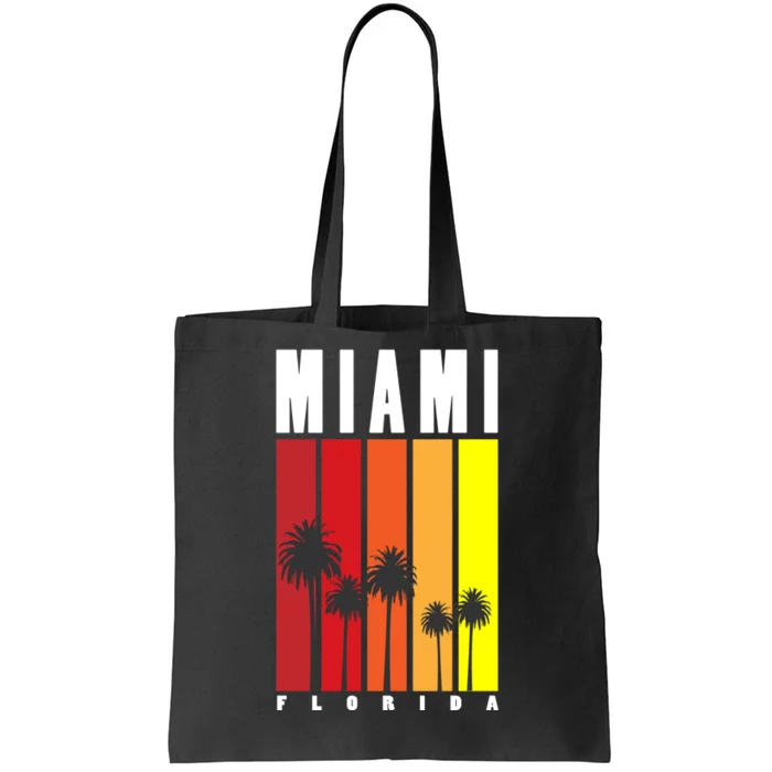 Miami Florida Vintage Stripes Tote Bag