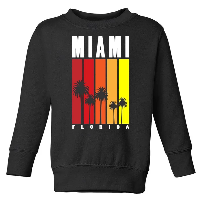 Miami Florida Vintage Stripes Toddler Sweatshirt