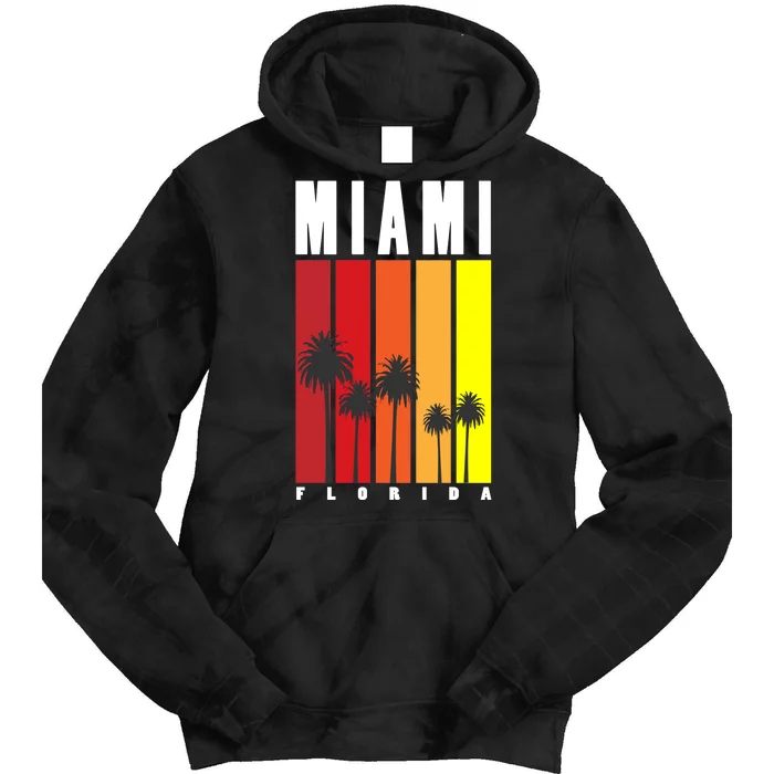 Miami Florida Vintage Stripes Tie Dye Hoodie