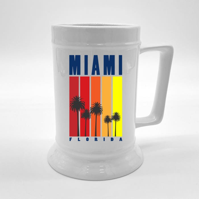 Miami Florida Vintage Stripes Front & Back Beer Stein