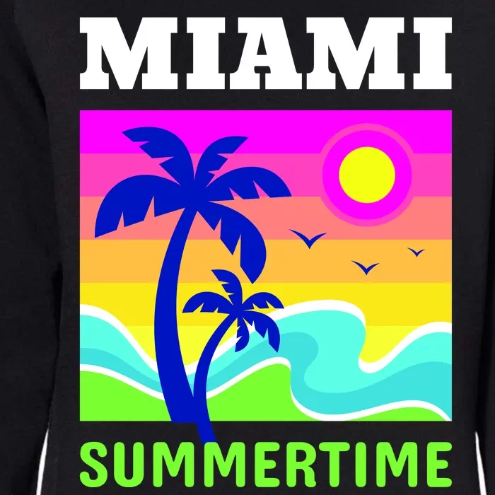 Miami Summertime Womens California Wash Sweatshirt