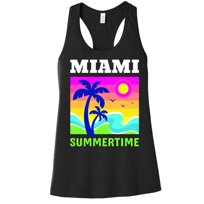 Miami Summertime Women's Racerback Tank