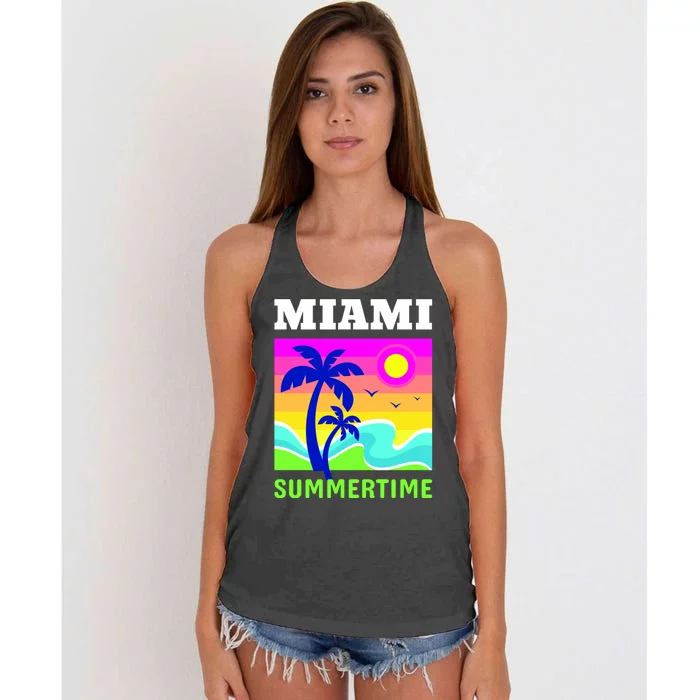 Miami Summertime Women's Knotted Racerback Tank