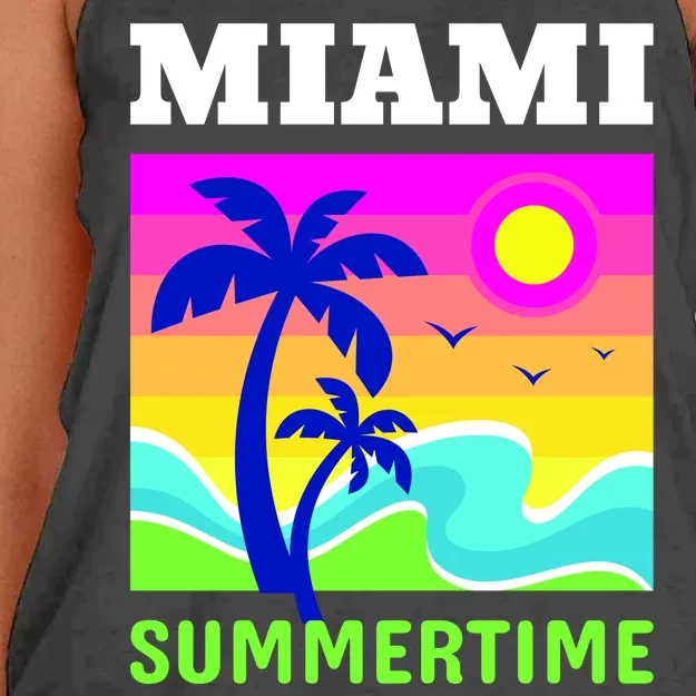 Miami Summertime Women's Knotted Racerback Tank