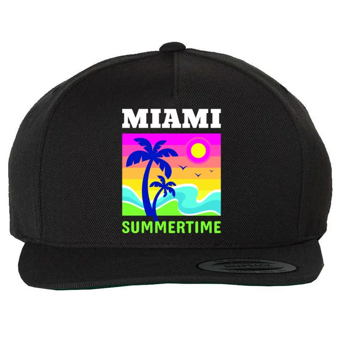 Miami Summertime Wool Snapback Cap