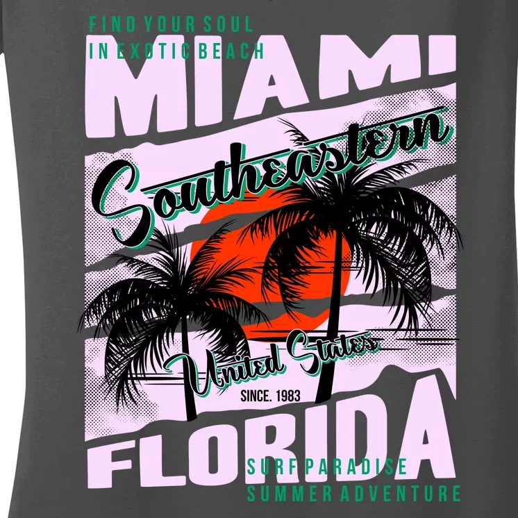 Miami Sunshine Florida Women's V-Neck T-Shirt