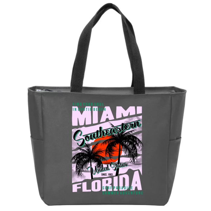 Miami Sunshine Florida Zip Tote Bag