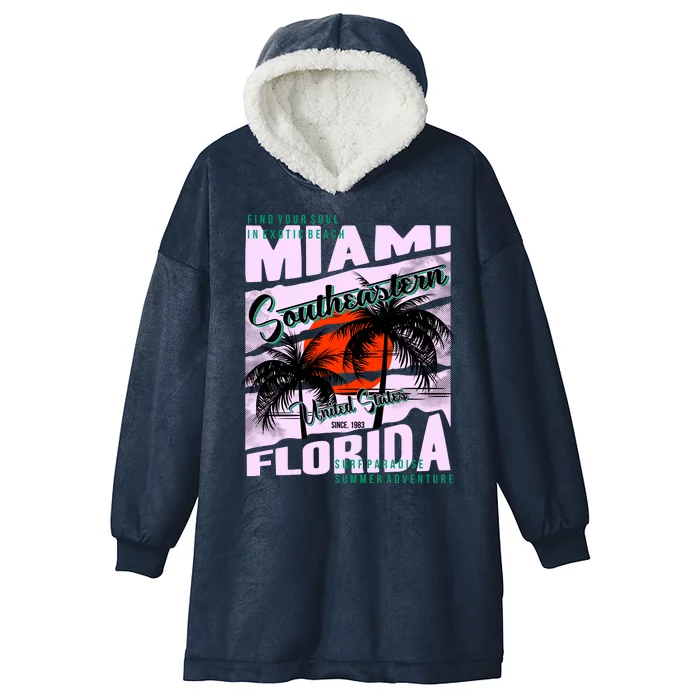 Miami Sunshine Florida Hooded Wearable Blanket