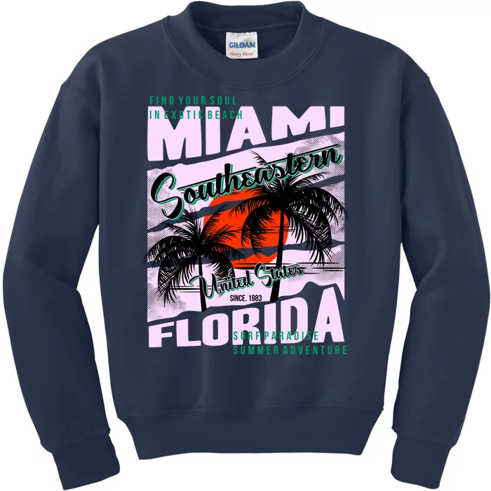 Miami Sunshine Florida Kids Sweatshirt