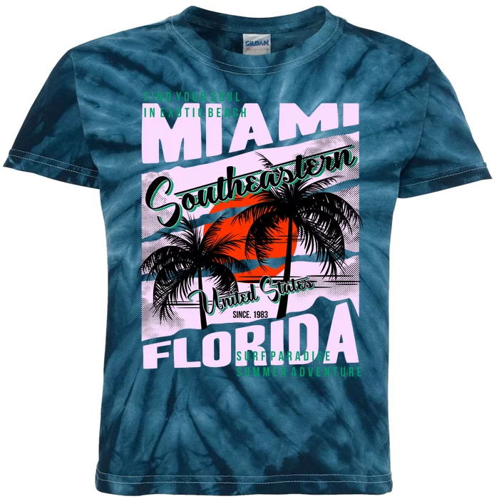 Miami Sunshine Florida Kids Tie-Dye T-Shirt