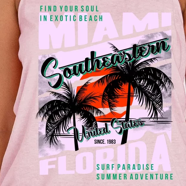 Miami Sunshine Florida Women's Knotted Racerback Tank