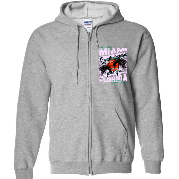 Miami Sunshine Florida Full Zip Hoodie