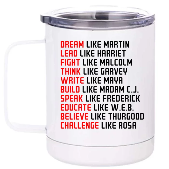 Men Inspirational Black History Influential Black Leaders Gift Front & Back 12oz Stainless Steel Tumbler Cup