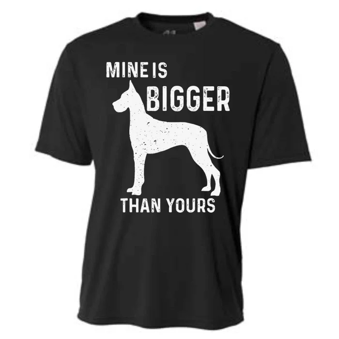 Mine Is Bigger Than Yours Funny Great Vintage Dane Dog Cooling Performance Crew T-Shirt