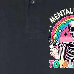 Mentally Ill But Totally Chill Pastel Skeleton Halloween Softstyle Adult Sport Polo