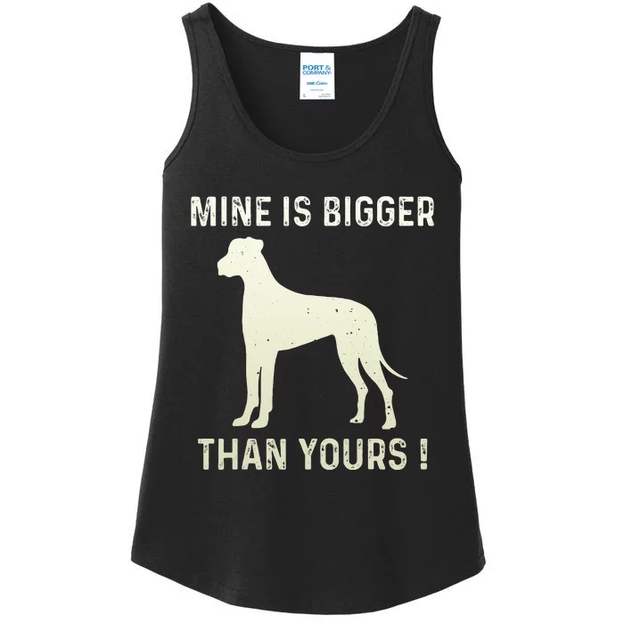 Mine Is Bigger Than Yours Fun Great Dane Dog German Mastiff Ladies Essential Tank