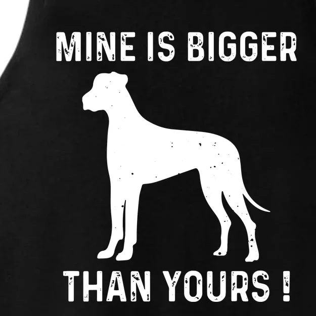 Mine Is Bigger Than Yours Fun Great Dane Dog German Mastiff Ladies Tri-Blend Wicking Tank