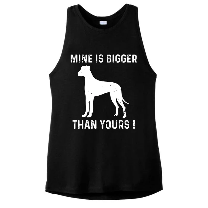 Mine Is Bigger Than Yours Fun Great Dane Dog German Mastiff Ladies Tri-Blend Wicking Tank