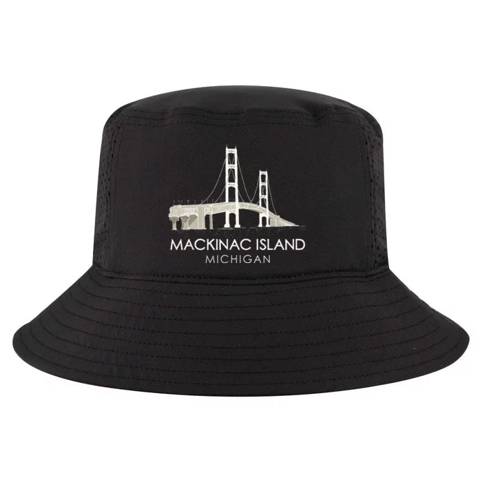 Mackinac Island Bridge Michigan Great Lakes Huron Ferry Trip Cool Comfort Performance Bucket Hat