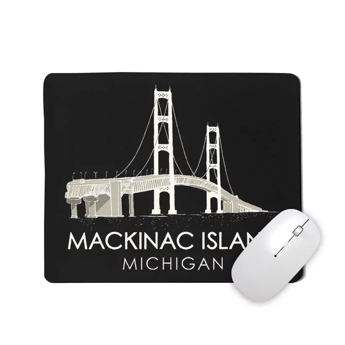 Mackinac Island Bridge Michigan Great Lakes Huron Ferry Trip Mousepad