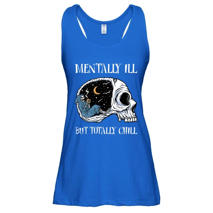 Mentally Ill But Totally Chill Halloween Costume Skeleton Ladies Essential Flowy Tank