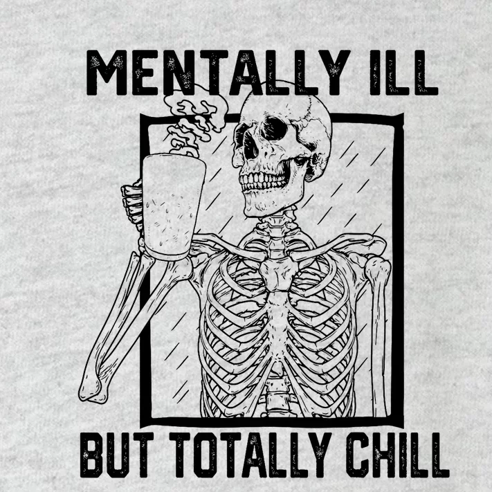 Mentally Ill But Totally Chill Halloween Skeleton Coffee Toddler Long Sleeve Shirt