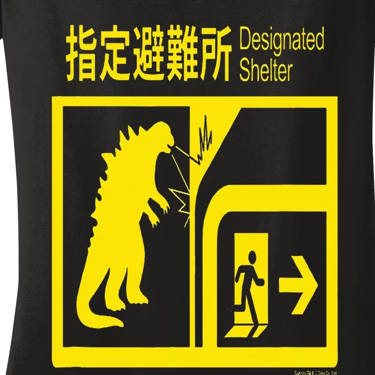 Monsterverse In Case of Godzilla Attack Women's V-Neck T-Shirt