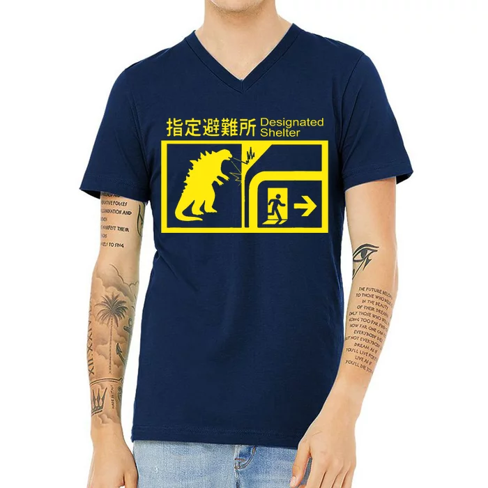 Monsterverse In Case Of Attack V-Neck T-Shirt