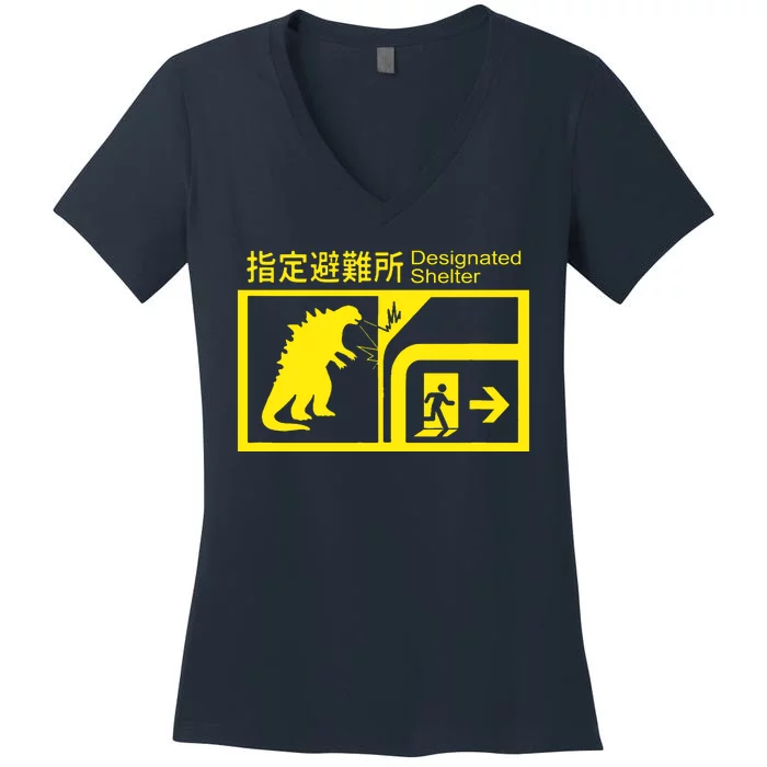 Monsterverse In Case Of Attack Women's V-Neck T-Shirt