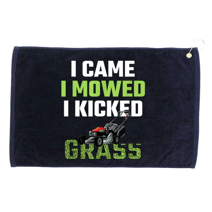 Mens I Came I Mowed I Kicked Grass Funny Lawn Mowing Gardener Grommeted Golf Towel