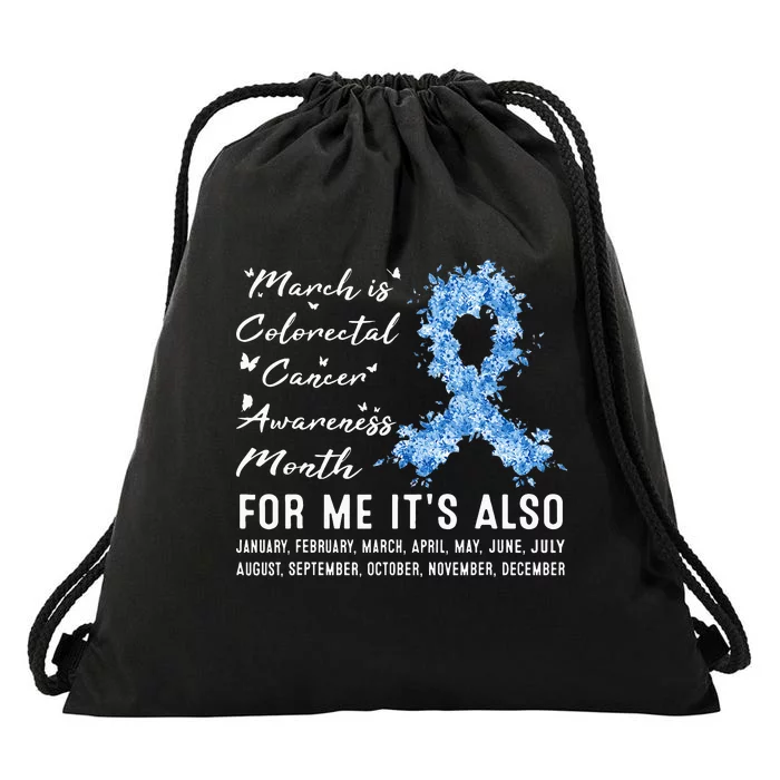 March is Colorectal Cancer Awareness month Colon Cancer Drawstring Bag